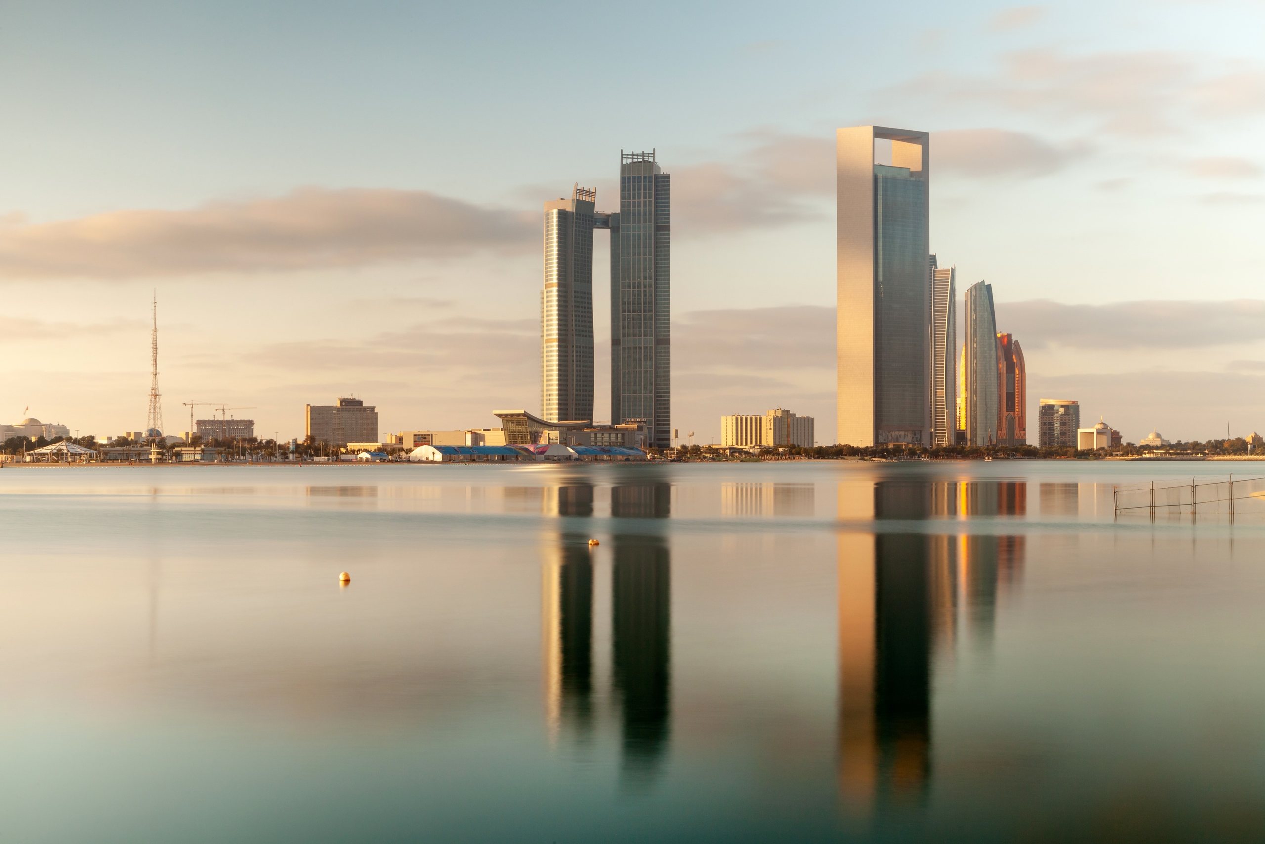 Abu Dhabi waterfront at first light